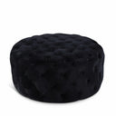 Addison Velvet Upholstered Ottoman - Black