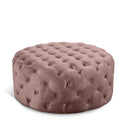 Addison Velvet Upholstered Ottoman - Pink