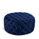 Addison Velvet Upholstered Ottoman - Blue