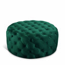 Addison Velvet Upholstered Ottoman - Green