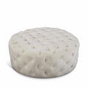 Addison Velvet Upholstered Ottoman - Cream