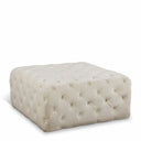 Ariel Velvet Upholstered Ottoman - Cream