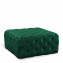 Ariel Velvet Upholstered Ottoman - Green