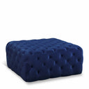 Ariel Velvet Upholstered Ottoman - Blue