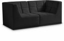 Relax 68" Velvet Upholstered 2pc. Modular Loveseat - Black