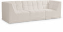 Relax 98" Velvet Upholstered 3pc. Modular Sofa - Cream