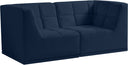 Relax 68" Velvet Upholstered 2pc. Modular Loveseat - Blue