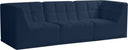 Relax 98" Velvet Upholstered 3pc. Modular Sofa - Blue