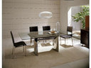 Waves Collection Modern Glass w/Chrome Stainless Steel Dining Table