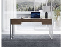Orcutt - Modern Walnut & Stainless Steel Desk