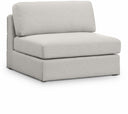 Beckham Linen Textured Fabric Upholstered Armless Modular Chair - Beige
