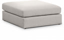 Beckham Linen Textured Fabric Upholstered Modular Ottoman - Beige