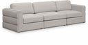 Beckham 114" Linen Textured Fabric Upholstered 3pc. Modular Sofa - Beige