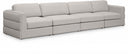 Beckham 152" Linen Textured Fabric Upholstered 4pc. Modular Sofa - Beige