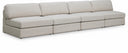 Beckham 152" Linen Textured Fabric Upholstered 4pc. Armless Modular Sofa - Beige