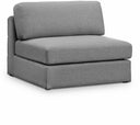 Beckham Linen Textured Fabric Upholstered Armless Modular Chair - Grey