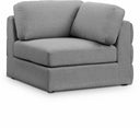 Beckham Linen Textured Fabric Upholstered Corner Modular Chair - Grey