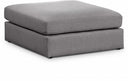 Beckham Linen Textured Fabric Upholstered Modular Ottoman - Grey