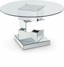 Haven 50" Glass Top And Mirrored Base Dining Table - Chrome