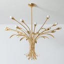 Vintage Gold Leaf Bilston Chandelier 44" by Hudson Valley, view 5