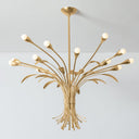 Vintage Gold Leaf Bilston Chandelier 44" by Hudson Valley, view 2