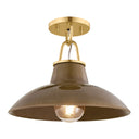 Ceramic Umber Crackle Pottersville Flush Mount 12.5" by Hudson Valley