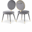 Brandy Velvet Upholstered Dining Chair - Grey