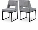 Jayce Boucle Fabric Upholstered Dining Chair - Grey