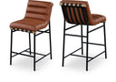 Burke Vegan Leather Upholstered Counter Stool - Cognac