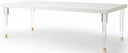 Bethany 94.5" Lacquer Top And Acrylic Base Dining Table - White
