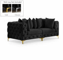 Tremblay 79" Velvet Upholstered 2pc. Modular Loveseat - Black