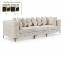Tremblay 109" Velvet Upholstered 3pc. Modular Sofa - Cream