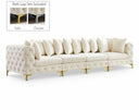 Tremblay 139" Velvet Upholstered 4pc. Modular Sofa - Cream