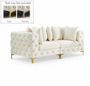 Tremblay 79" Velvet Upholstered 2pc. Modular Loveseat - Cream