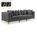 Tremblay 109" Velvet Upholstered 3pc. Modular Sofa - Grey