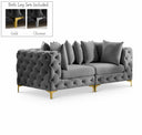 Tremblay 79" Velvet Upholstered 2pc. Modular Loveseat - Grey