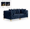 Tremblay 79" Velvet Upholstered 2pc. Modular Loveseat - Blue