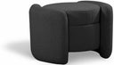 Horizon Boucle Fabric Upholstered Ottoman - Black