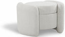 Horizon Boucle Fabric Upholstered Ottoman - Cream