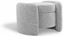 Horizon Boucle Fabric Upholstered Ottoman - Grey