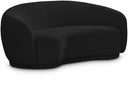 Hyde 64" Boucle Fabric Upholstered Loveseat - Black