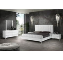 Angela - Italian Modern White Eco Leather Bed w/ Nightstands