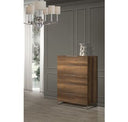 Valhalla + Lorenzo - Modern White Fabric + Light Oak 4-Piece Bedroom Set