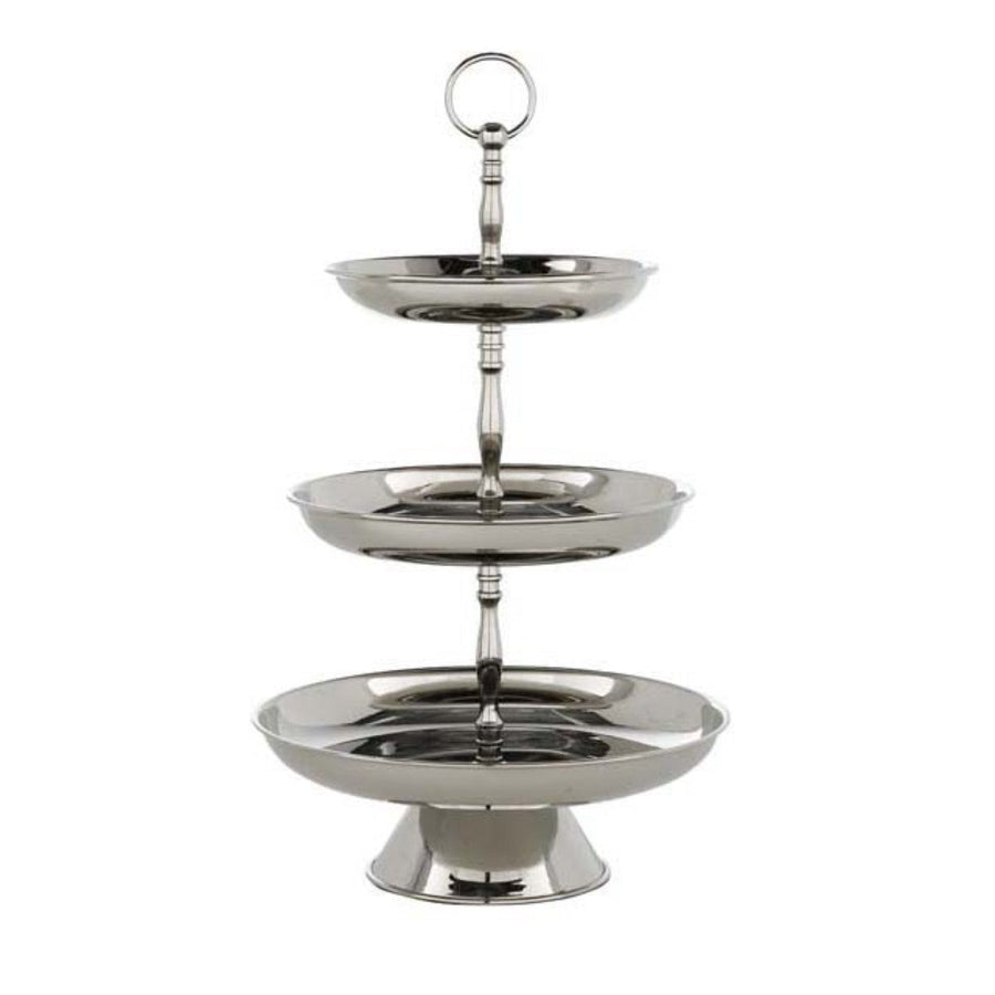 Silver Triple Cake Stand Oriole