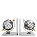 Metal Bookend Set (2) Globe