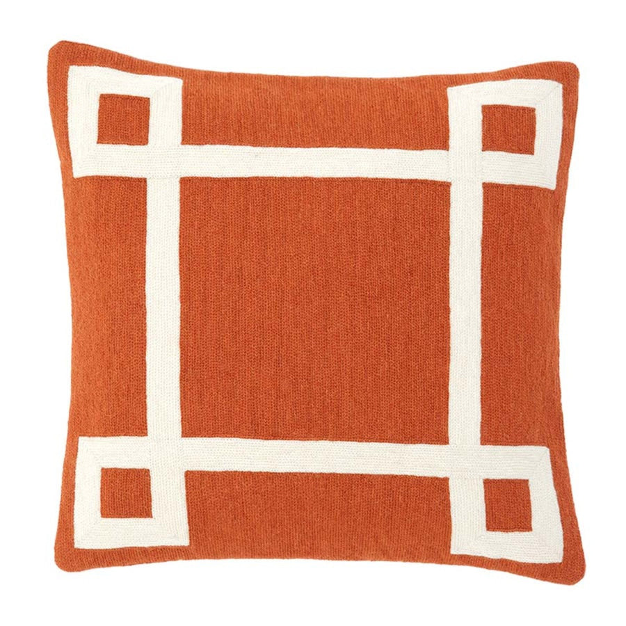 Embroidered Orange Pillow Hartley