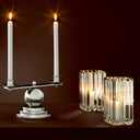 Crystal Glass Candle Holders (2) Howell