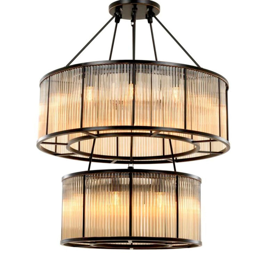 Bronze Glass Chandelier Bernardi