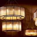 Bronze Glass Chandelier Bernardi