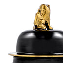 Black Porcelain Vase L Golden Dragon